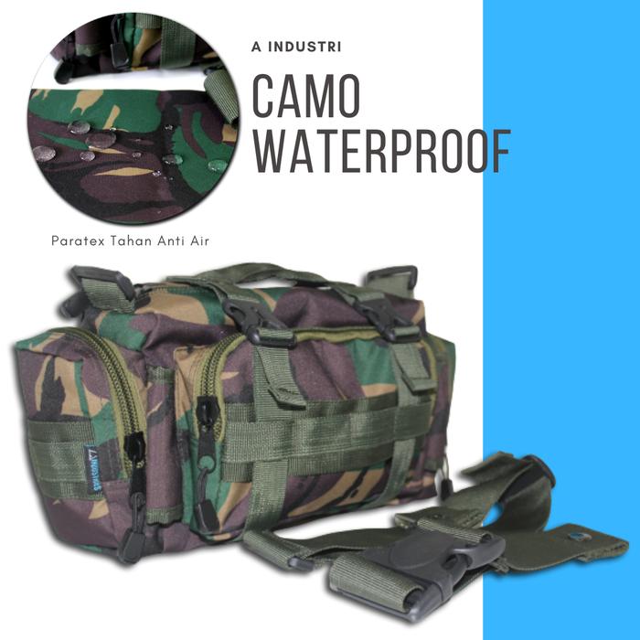 Tas Pinggang Camo Anti Air Loreng TNI Original Tas Slempang Waterproof