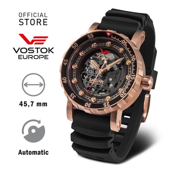 Jam Tangan VOSTOK EUROPE Engine NH72/571B648 Automatic Skeleton RG