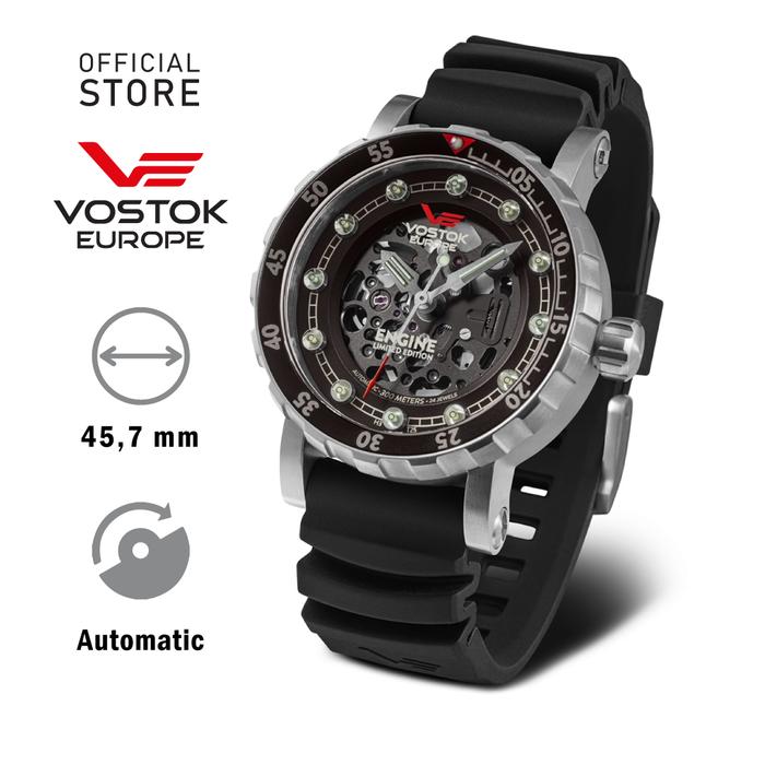 Jam Tangan VOSTOK EUROPE Engine NH72/571A646 Automatic Skeleton Steel