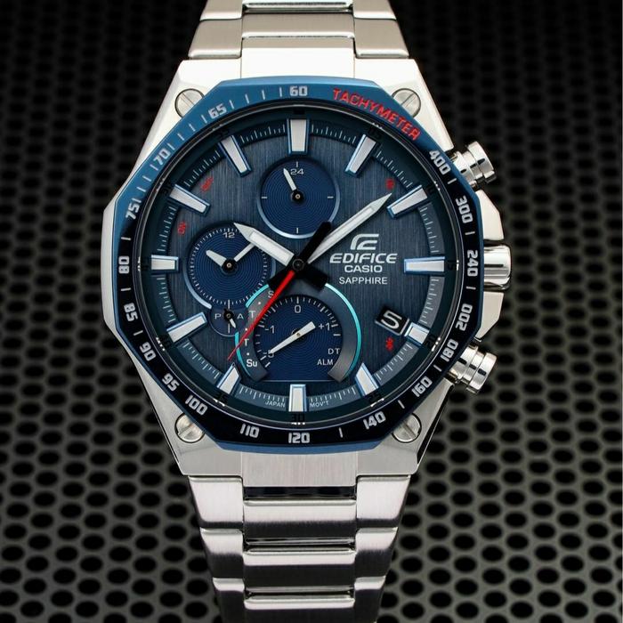 Jam Tangan Pria Merek Edifice EQB-1100 EQB 1100 Steel 44mm Fullset