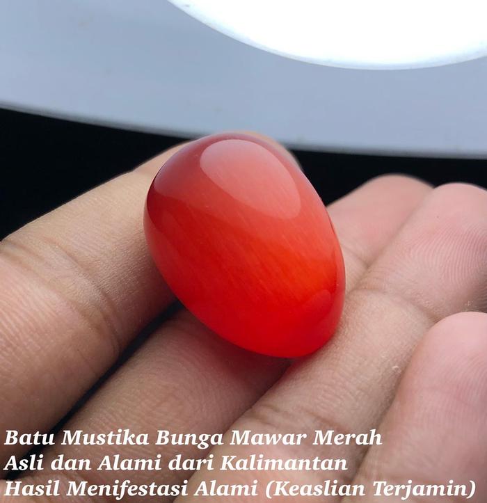 Batu Mustika Bunga Mawar Merah Asli alami dan Langka