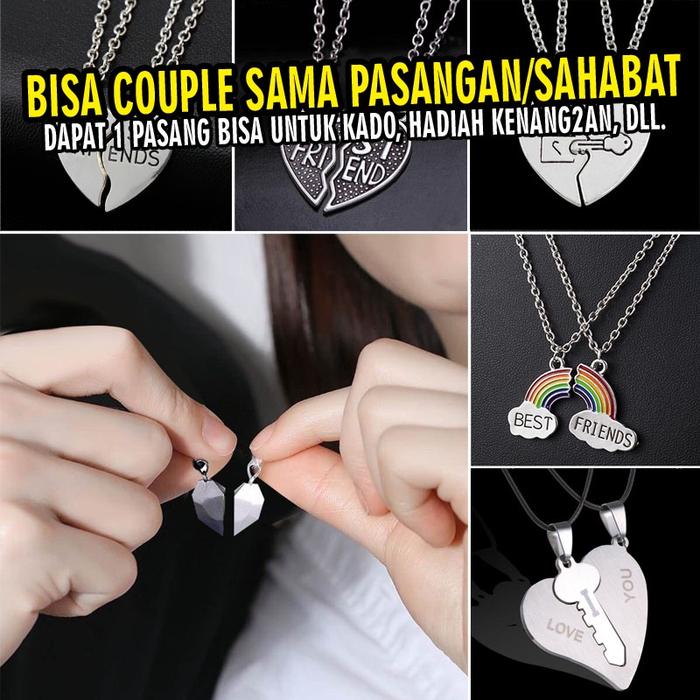 Kalung couple pasangan best friend magnet sahabat bestie bff gembok