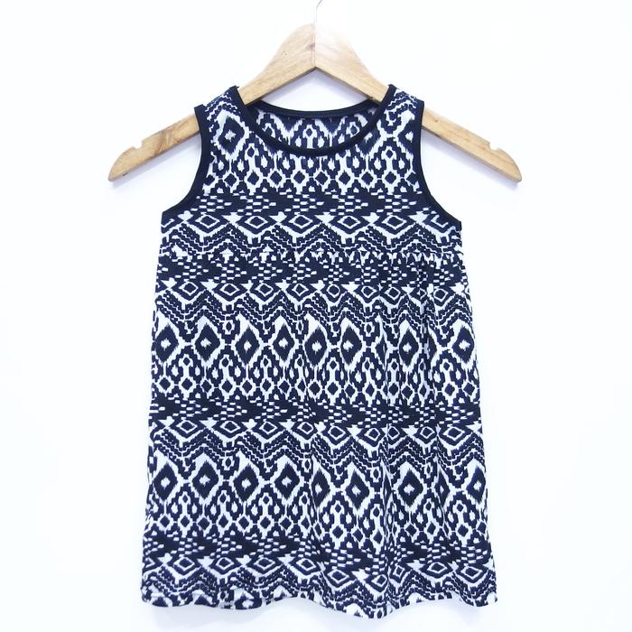 EF188 SIZE XS-S TANKTOP MOTIF TRIBAL BLACK WHITE SECOND IMPORT BAGUS