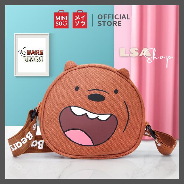 MINISO Official Tas Selempang Wanita cewek We Bare Bears Crossbody Bag