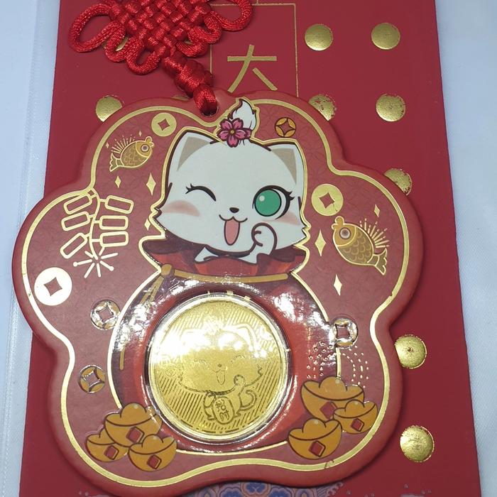 Angpao imlek kucing emas 0.2 gr