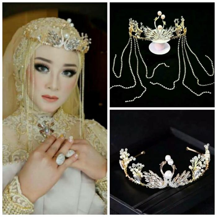 Angsa jurai-Mahkota bentuk angsa / wedding crown / mahkota pengantin