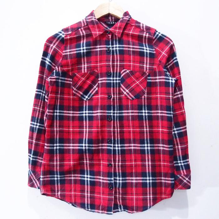 DW020 SIZE M KEMEJA FLANEL WANITA KOTAK SECOND BRANDED IMPORT