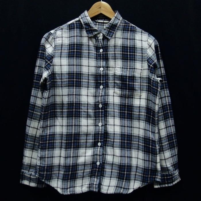 DW084 SIZE M KEMEJA FLANEL WANITA KOTAK SECOND BRANDED IMPORT