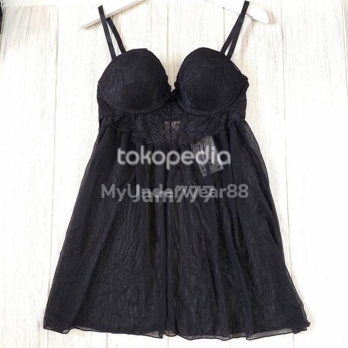 H&M LINGERI BLACK PUSH UP DRESS TIDUR SEXY (victoria secret lasenza hm