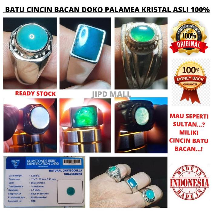 Batu Permata Cincin Bacan Doko Palamea Asli Kristal 100% Original 1011