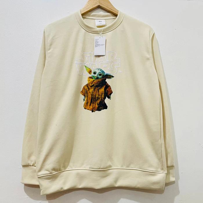 Crewneck HnM Starwars Baby Yoda Cream Original Full Tag