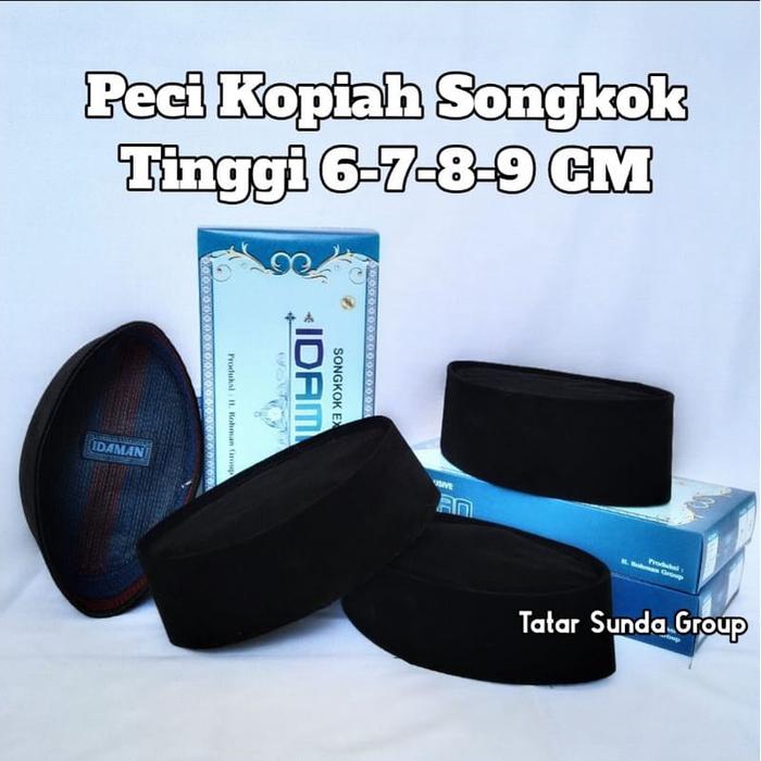peci hitam polos tinggi 7 cm 6cm peci tinggi 7 cm 6 cm kopiah tinggi 7