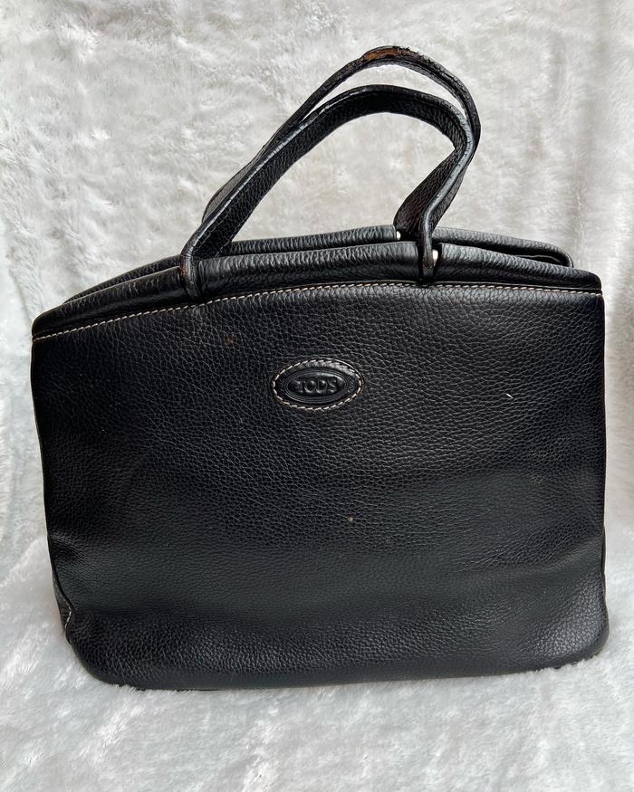TODS Bag Hitam Preloved tas wanita condition 70%, kulit tali kelupas