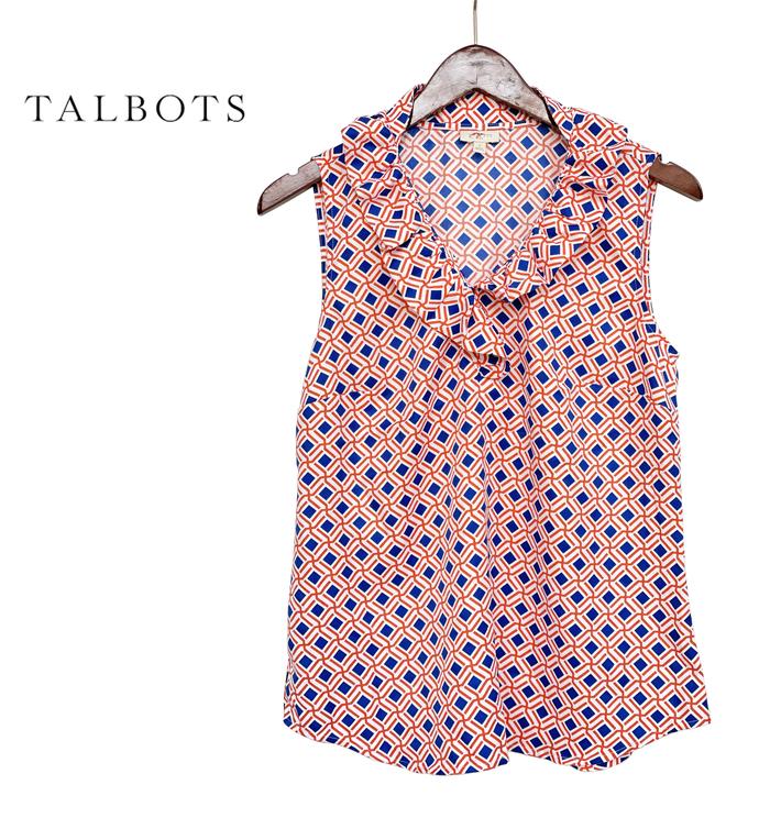Blouse Wanita- Talbots Ruched Neck Sleeveless