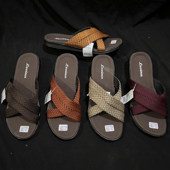 Sandal turki wanita rajut / sandal turki model silang / sandal santai