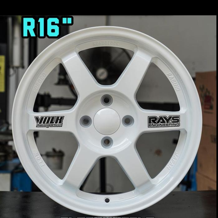 VELG JAZZ YARIS SWIFT MAZDA 2 BRIO TE37 RING 16 LEBAR 7 ET 42 WHITE