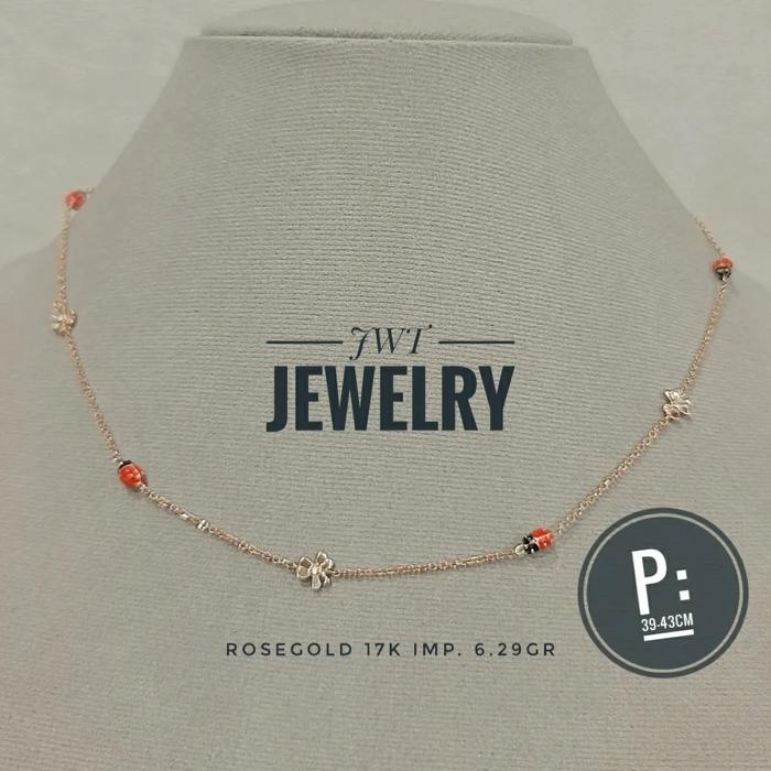 KALUNG KOYE EMAS FASHION VCA KUMBANG BUNGA FRIVOLE KEPIK CANTIK MANIS