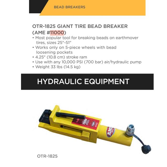 AME 11000 Tire Bead Breaker Haltec OTR-1825 Alat Bongkar Ban Loader HD ADT Grader Tambang Memudahkan