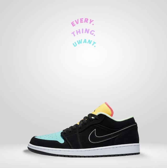 Jordan 1 Low Black Aurora Green Laser Orange