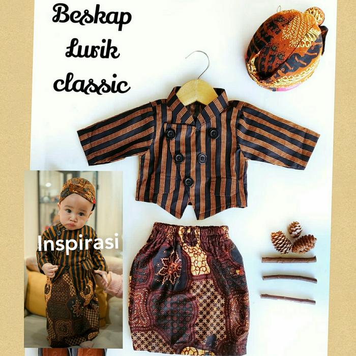 beskap lurik anak baju adat jawa tedak sinten photography baby newborn  Fashion karnaval karnival Ag
