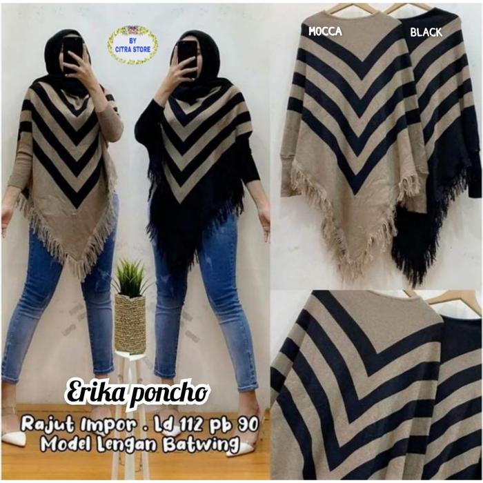 NEW BESTSELLER PONCHO ATASAN WANITA TERBARU RAJUT KNIT PONCHO MODIS