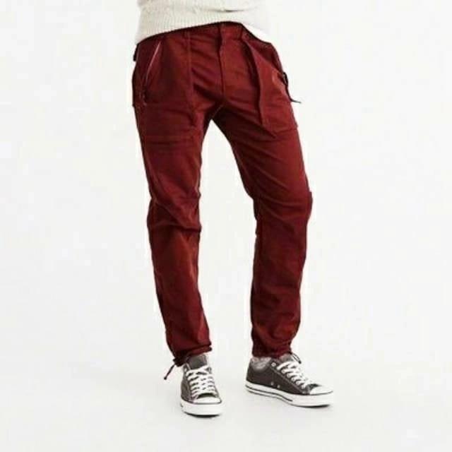 Abercrombie & fitch paratroop pants maroon B01