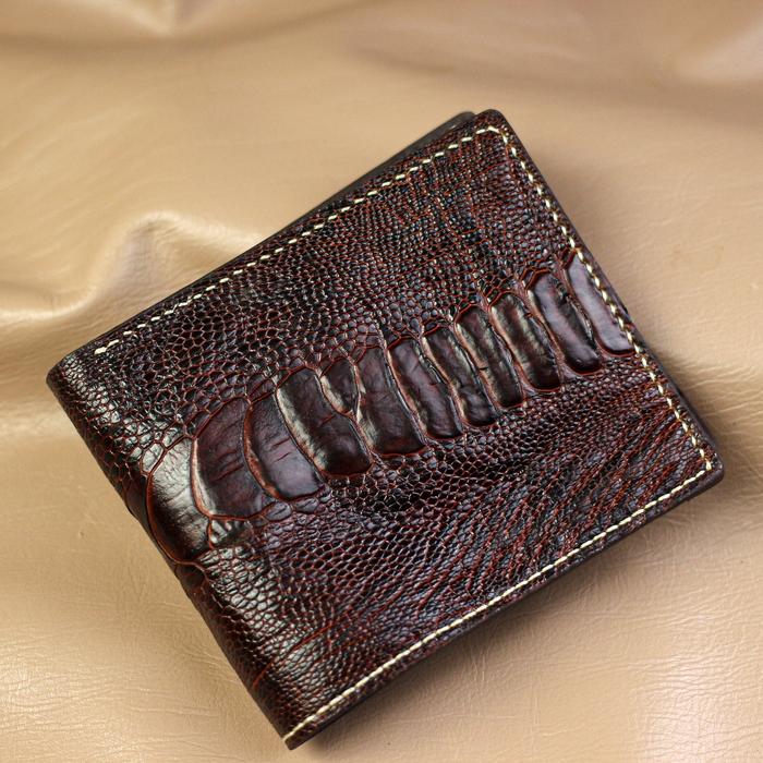 Dompet Kulit Burung Unta Asli "The Burgy Ostrich Bifold Wallet"