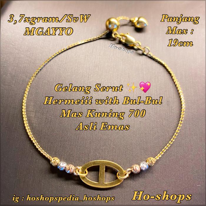 Gelang Serut Cute Mas Kuning 700 Asli Emas