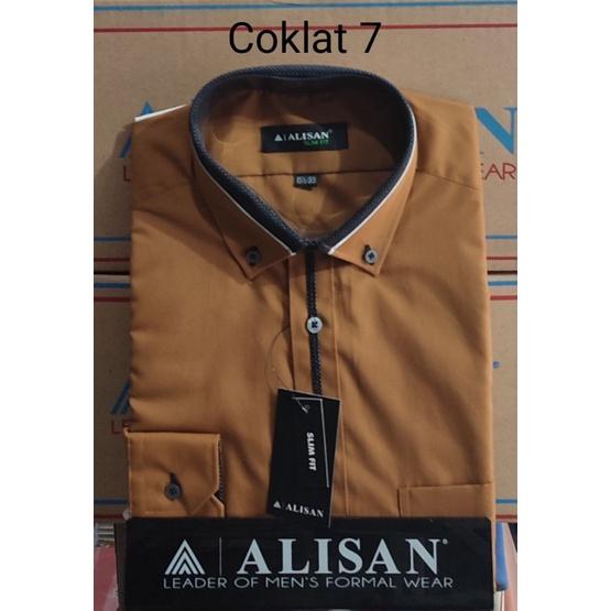 KEMEJA SLIM FIT ALISAN KOMBI 100% ORIGINAL COKLAT 7
