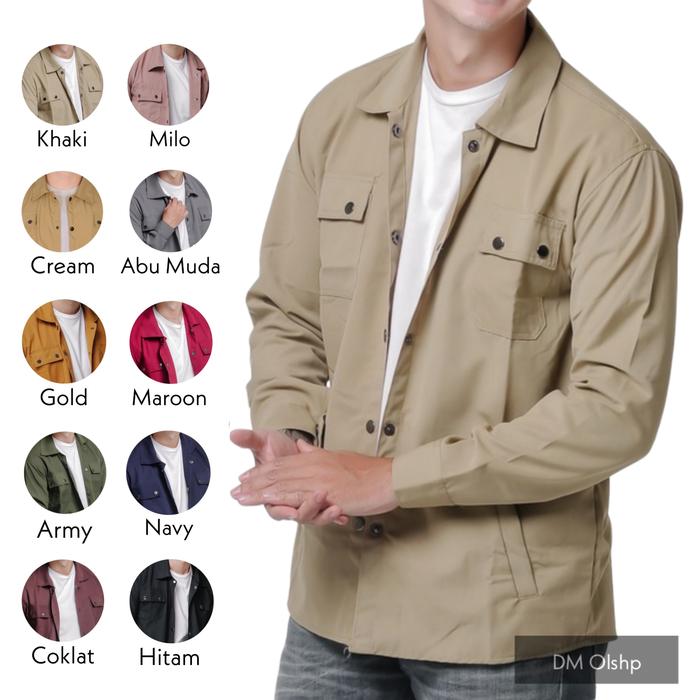 Jaket Trucker Semi Parka Pria Khaki