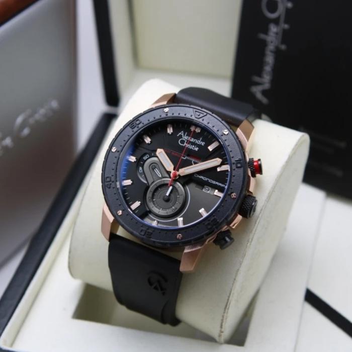 ALEXANDRE CHRISTIE AC 6627 ROSEGOLD BLACK AC6627 PRIA ORIGINAL,,RUBBER