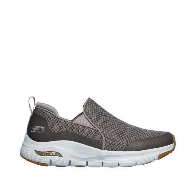 Skechers arch Fit Banlin Mens Slip On Shoes Taupe Original