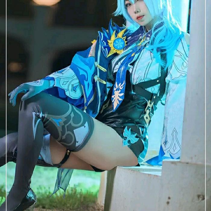 Ready Eula fullset wig shoes costume cosplay genshin impact