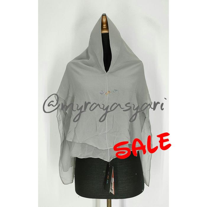 Khimar sisesa multazam grey sale