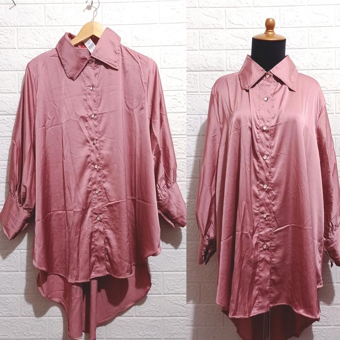 ATASAN KEMEJA SATIN SILK PREMIUM OVERSIZE BLOUSE SATIN JUMBO