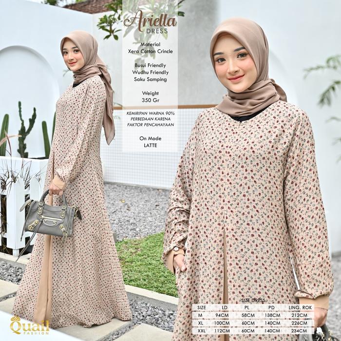 ARIELLA DRESS Gamis Busui Wudhu Friendly by Quail Hijab