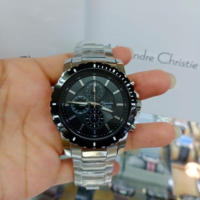 Alexandre Christie pria AC 6141 Silver Hitam original