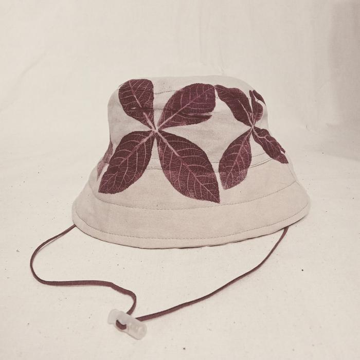 Topi Kawung - Bucket Hat Ecoprint Motif Kawung