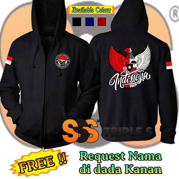JAKET RESLETING ULTRAS GARUDA INDONESIA 1945 HOODIE ZIPPER NKRI
