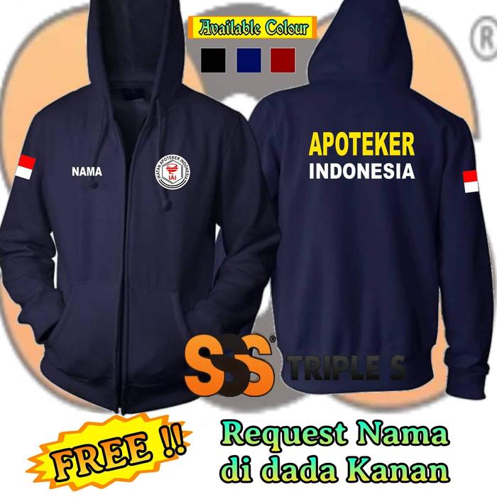 JAKET RESLETING APOTEKER INDONESIA IAI HOODIE ZIPPER PROFESI PHARMACIS