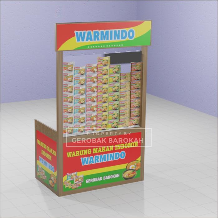 Gerobak Warmindo / Booth Warmindo Free Ongkir dan Free Desain Banner