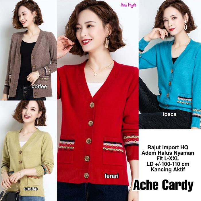 ACHE CARDI ATASAN WANITA RAJUT IMPORT HALUS