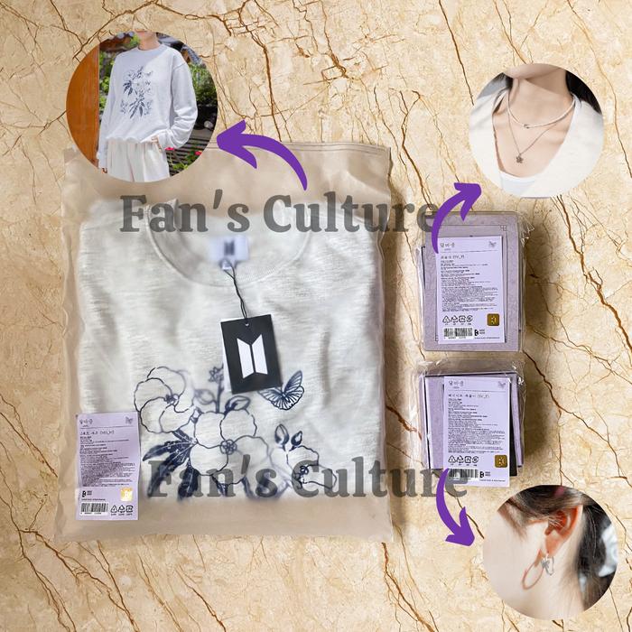 [READY] BTS DALMAJUNG MERCH- Sweatshirt/Earrings (Silver)/Necklace Set