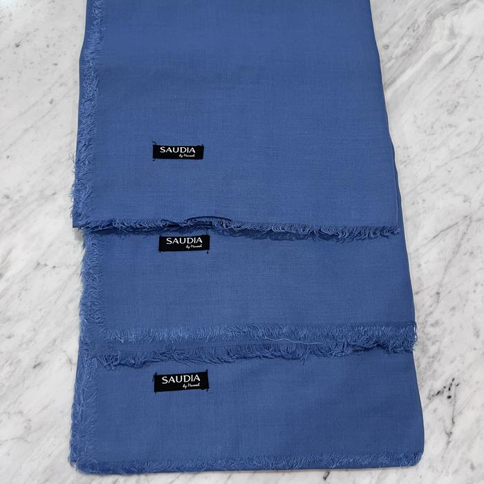 Saudia jilbab/hijab/kerudung segi empat rawis 110x110 cm biru tosca