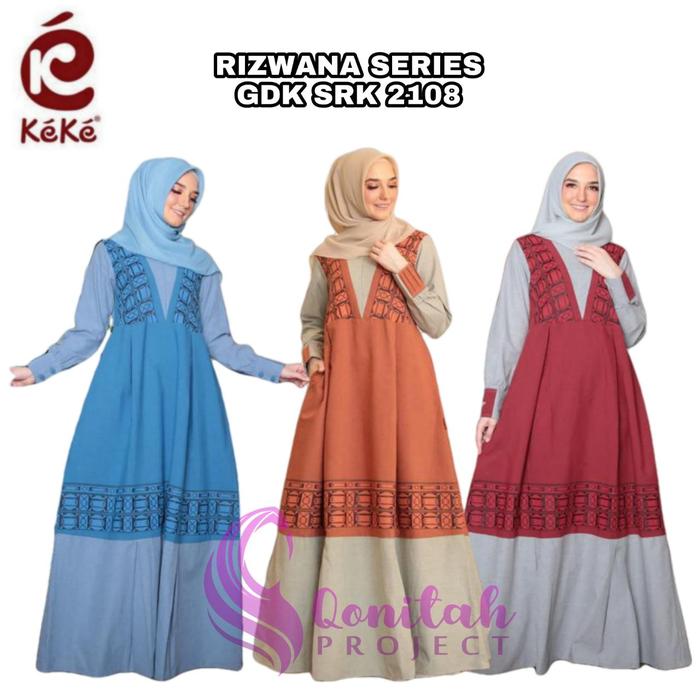 Qonitah Project Rizwana Series GD SRK 2110/2108 Baju Gamis Keke Busana