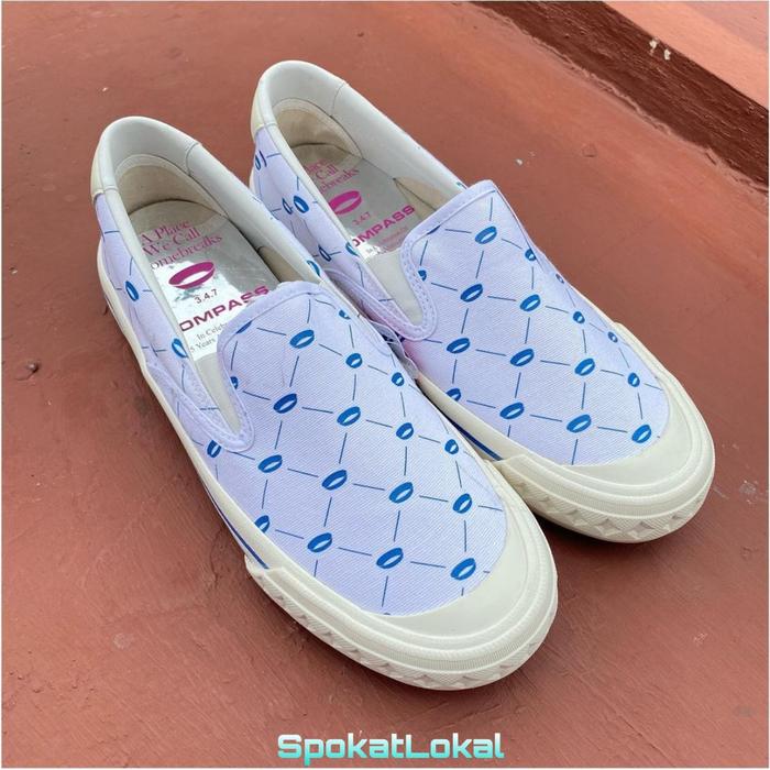 Sepatu Compass X Unkl 347 Slip On Desain No.18 White Size 39 - 44