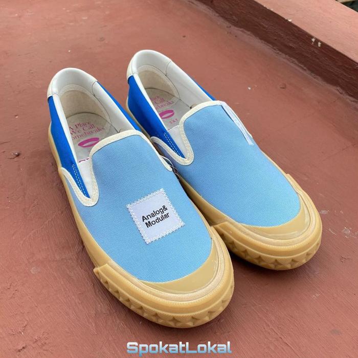 Sepatu Compass X Unkl 347 Slip on Desain No.21 Baby Blue Size 39 - 44