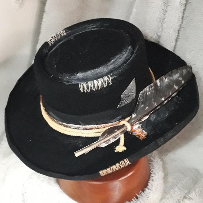 topi porkpie etnik
