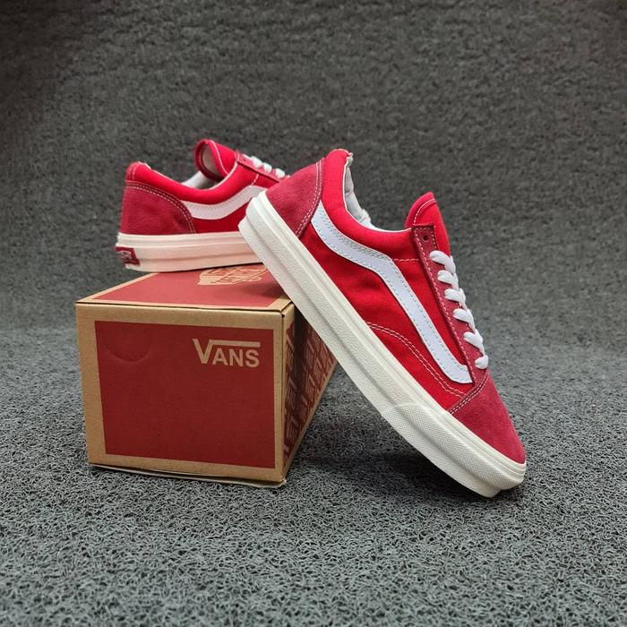 SEPATU VANS OLD SKOOL OG MERAH LIST PUTIH 36-43 GRADE ORIGINAL MERAH P