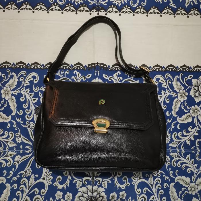 Tas Bahu Wanita Papillon Leather Original Hitam - Preloved Elegant